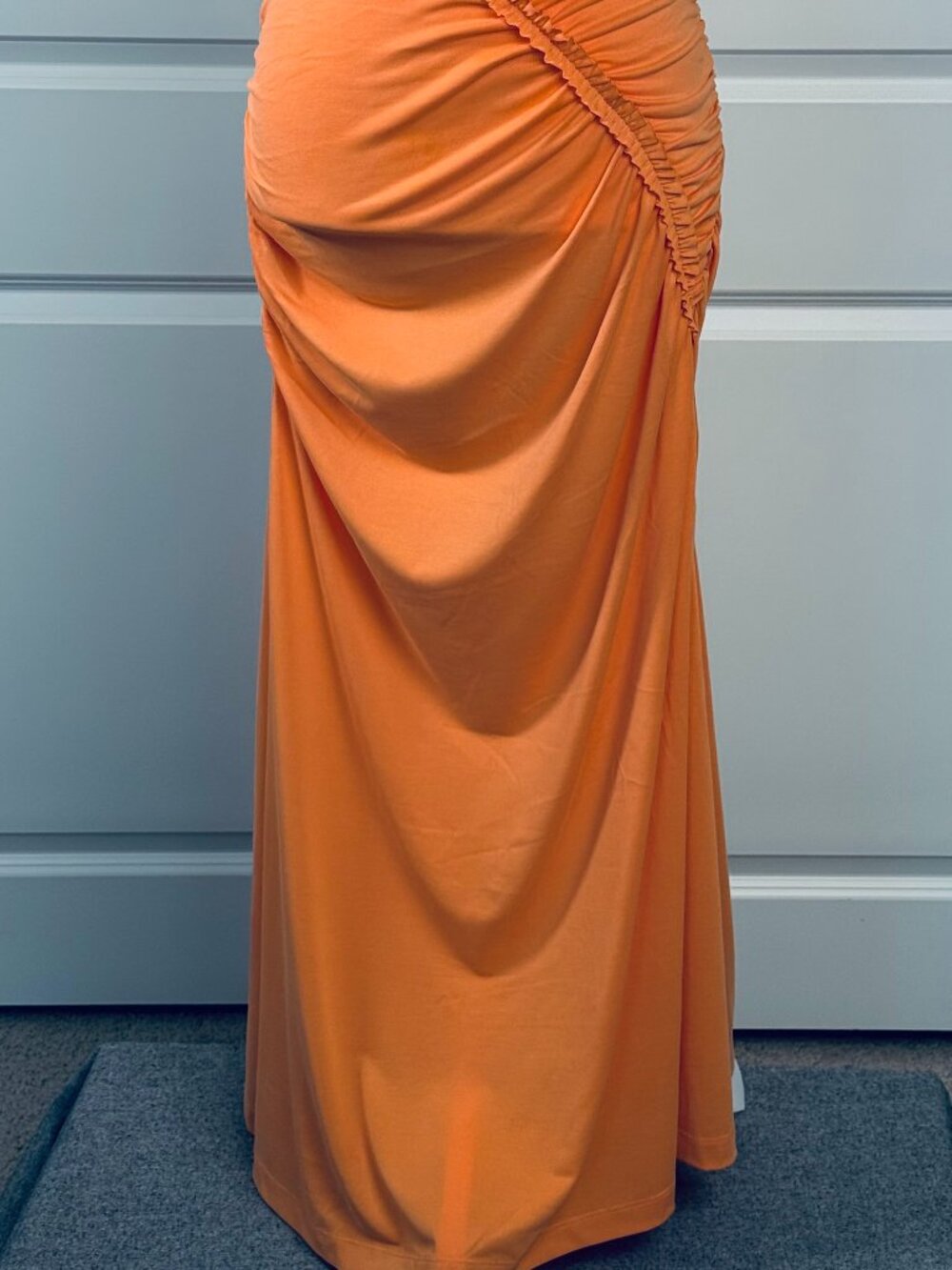 NWT ANTHROPOLOGIE Peachy Orange Gabbie Strapless Ruched Tube Dress Size M - Picture 5 of 8